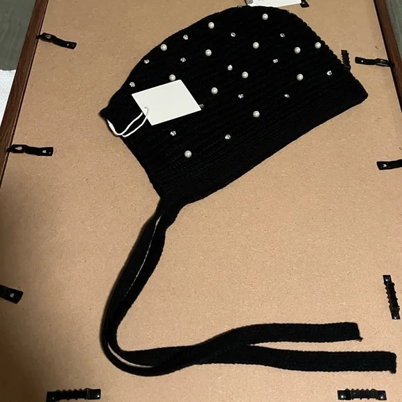 Anthropologie Black Pearl-Embellished Hat - Picture 5 of 16